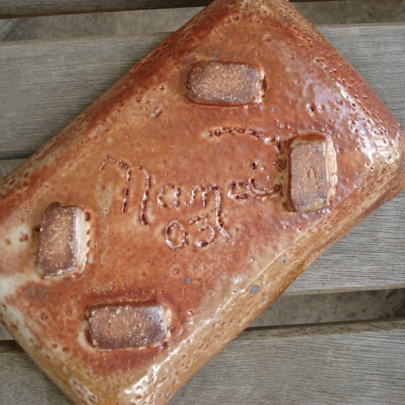 TRINKET RING DISH RECTANGULAR HANDMADE SIGNED - Picture 2 of 4